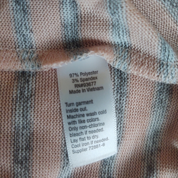 Ana a new approach women's long sleeve striped pink pale sweater size L - Picture 9 of 9